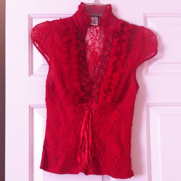 Red Lacey corset top❤️❤️
