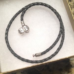 Grey Leather Pandora bracelet