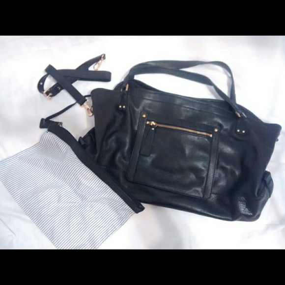 MICHAEL KORS Black Leather Large Shoulder Tote Bag
