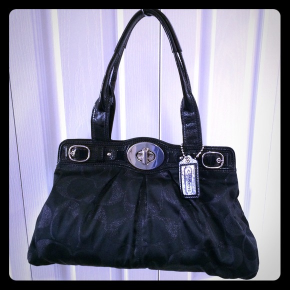 Gorgeous black and silver Coach purse