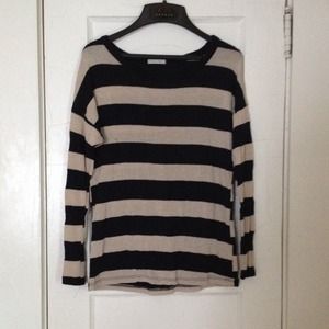 Navy and tan striped sweater