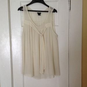 Cream sheer tank top