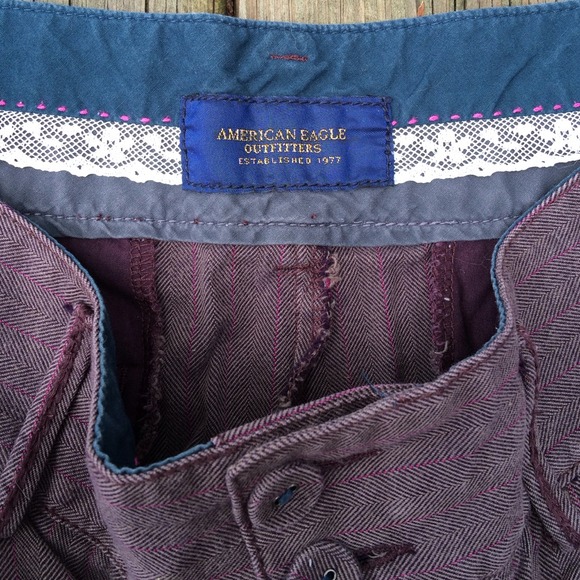 Dark purpley-grey chevron shorts - Picture 2 of 4