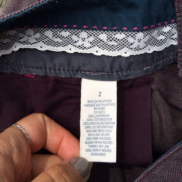 Dark purpley-grey chevron shorts - Picture 3 of 4