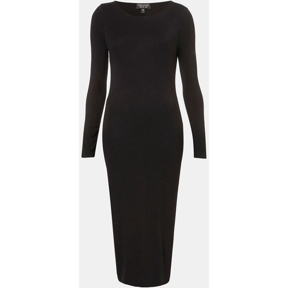 TOPSHOP bodycon midi dress in Black