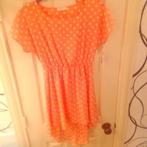 Tangerine Polka Dot Dress