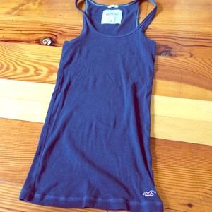 Ribbed navy blue tank top