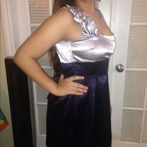 Gorgeous Silver and Navy cocktail dress
