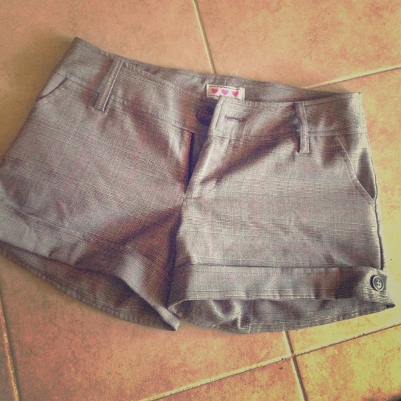 Brown Plaid Dressy Shorts