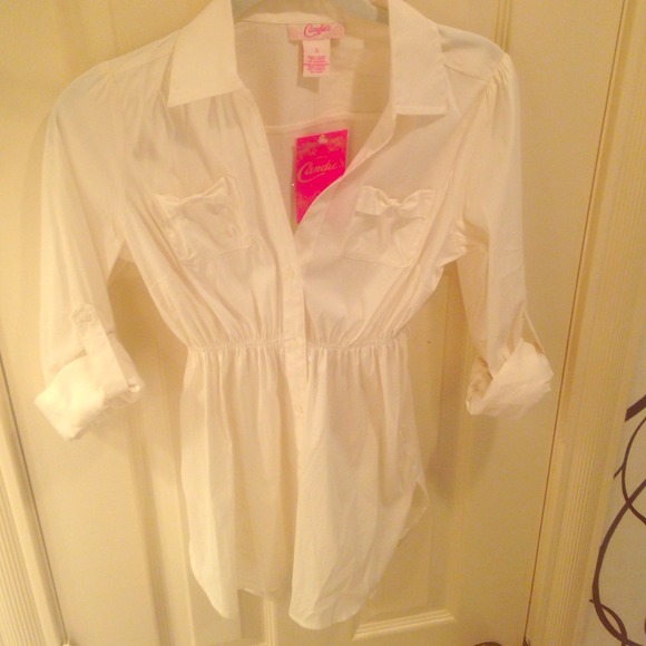 White button up blouse