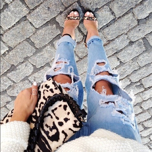 Amazing upcycled ripped VINTAGE LEVI boyfriends!! - Picture 1 of 3