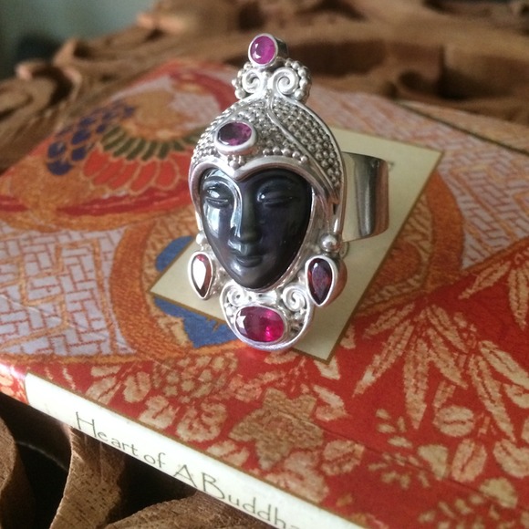 Sajen Jewelry - Sajen Artisan Black Onyx/Garnet Goddess Ring NWT