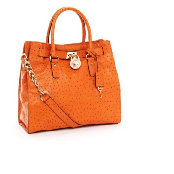 ❌SOLD❌Michael Kors tangerine ostrich skin purse