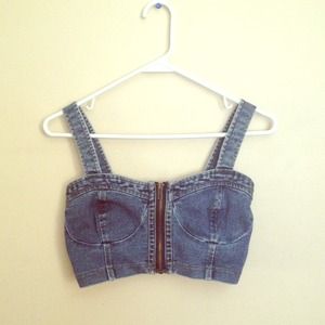 Denim crop top / Bustier.