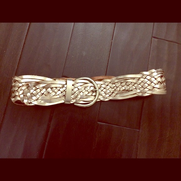 Express chunky metallic leather belt