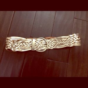 Express chunky metallic leather belt