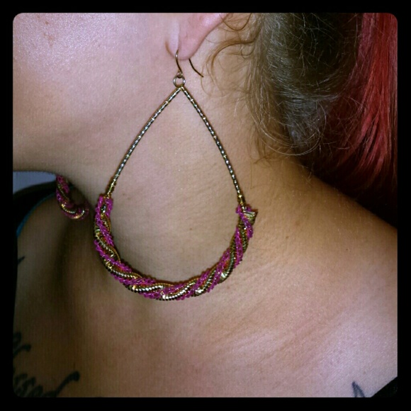 Cute dangle gold teardrop earrings