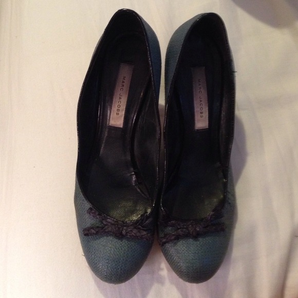 Marc Jacobs Blue Raffia Pumps - Picture 1 of 4