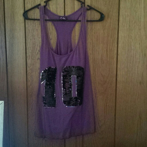 Purple racer back tank top