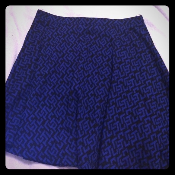 Blue with black skirt