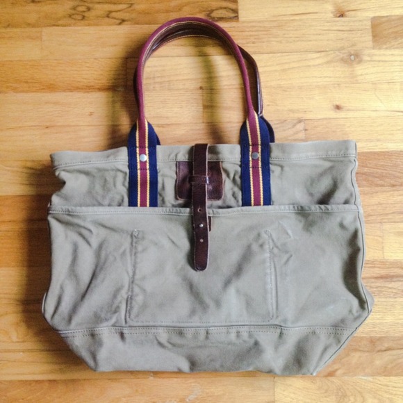 Ralph Lauren Rugby Taupe Canvas Tote