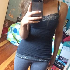 Dark grey lace tank top
