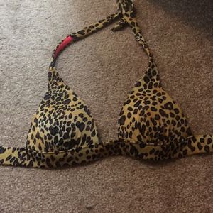 Cheetah print halter bikini