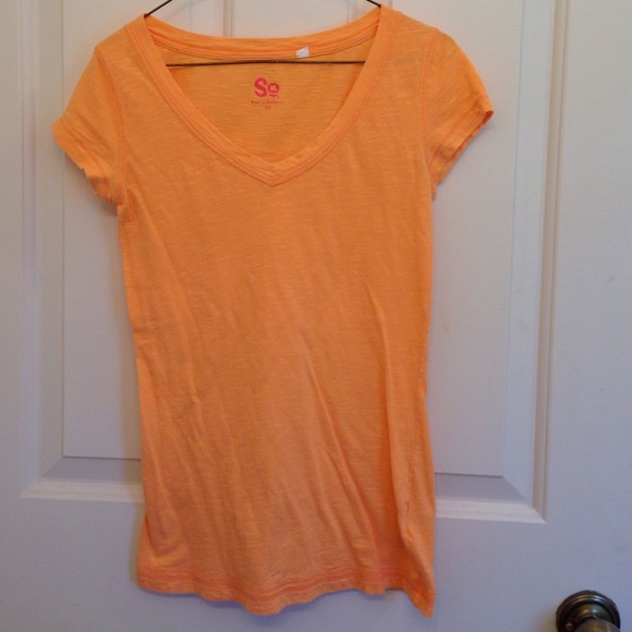 Light orange V-neck