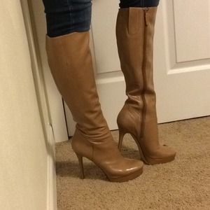 Nine West tan knee high boots