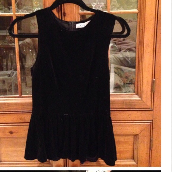 Black Velvet Peplum Top