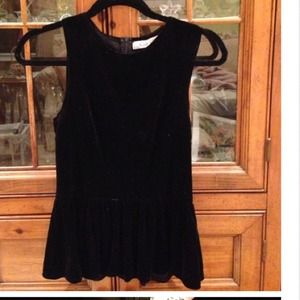 Black Velvet Peplum Top