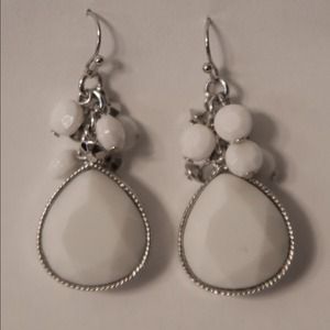 Macy's bangle Silver and white earrings