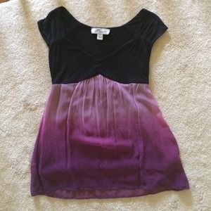 Black and purple baby doll dress shirt.