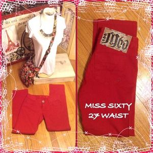 SALE💐SZ 27 W-MISS SIXTY RED JEANS-30" INSEAM