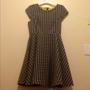 Anthropologie dress, black and grey diamond print.