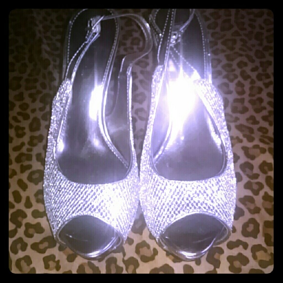 Silver formal heels