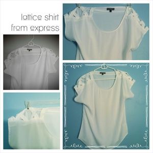 Express lattice crisscrossing white shirt