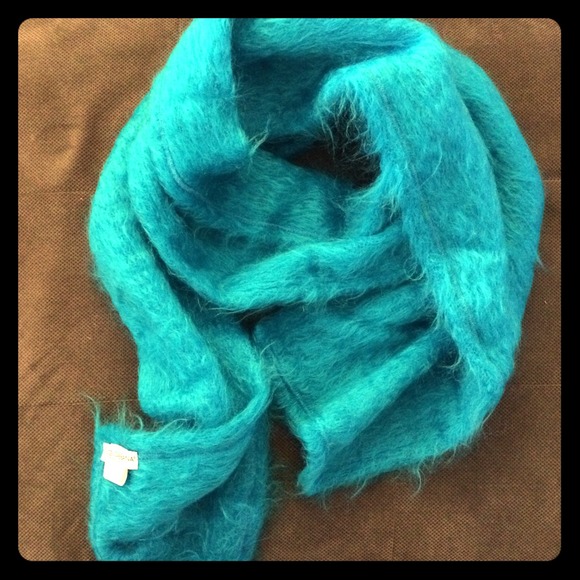 Dolce and Gabbana teal mohair scarf