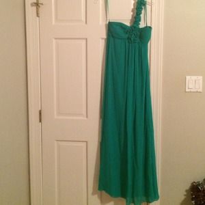 Green one-shoulder BCBG dress
