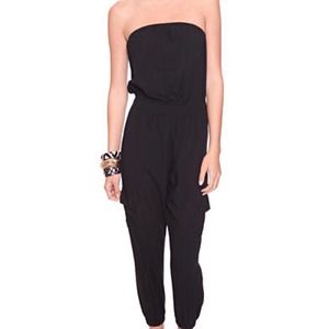 Worn once, black sleeveless jumpsuit