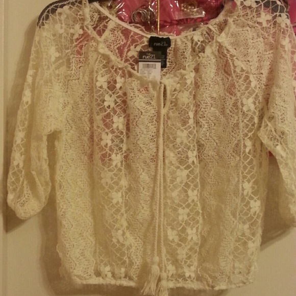 Off white sheer shirt. NWT