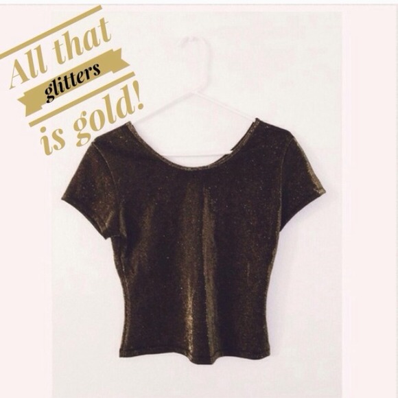 • GOLD CROP TOP • - Picture 2 of 2