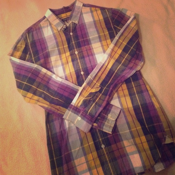 DKNY Men's Plaid Button Down