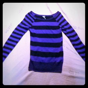 A Purple and black striped sweater