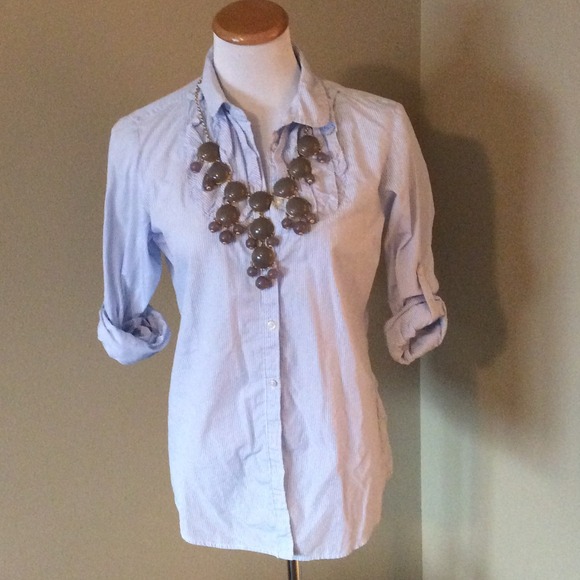 GAP Tops - Blue and White Pinstriped Button Down