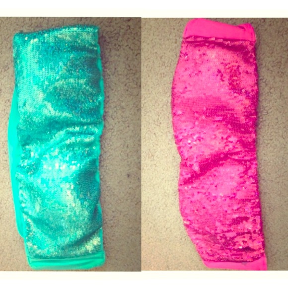 BUNDLE!! 2 strapless sequins swim tops