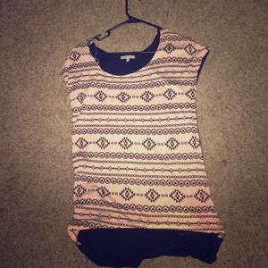 Pink and black tribal print shirt