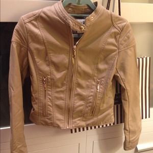 Faux leather jacket.