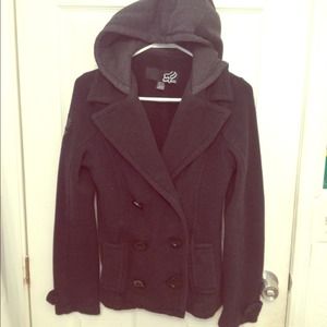Fox hooded peacoat