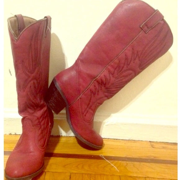 Charlotte Russe Shoes - red cowboy boots